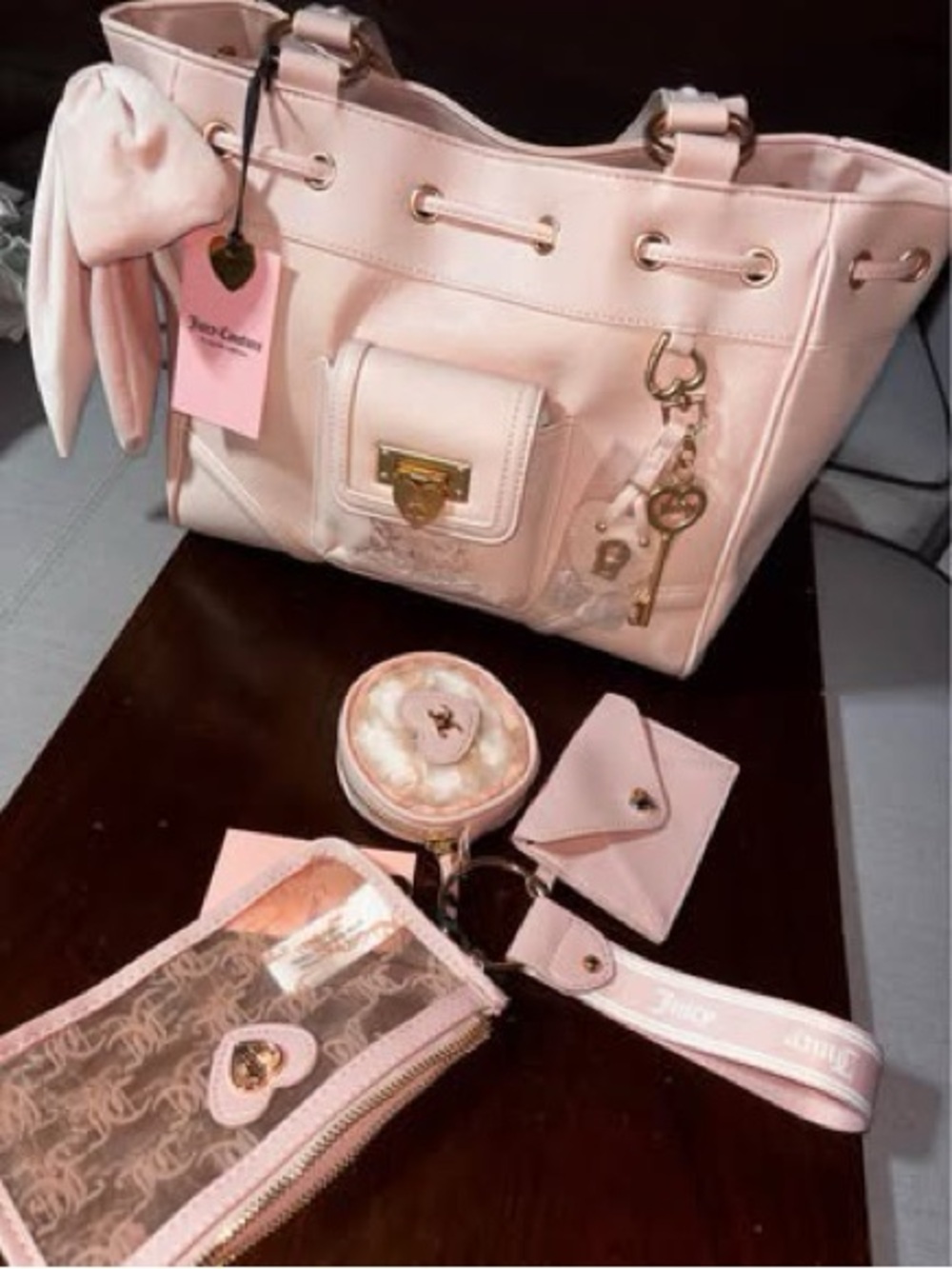 Juicy Couture Pink Tote Bag with Wristlet